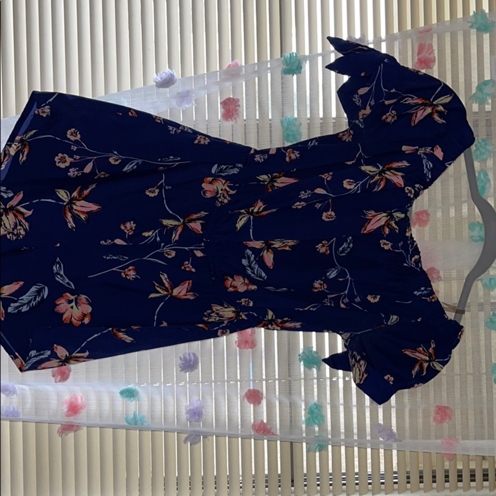 Blue floral romper